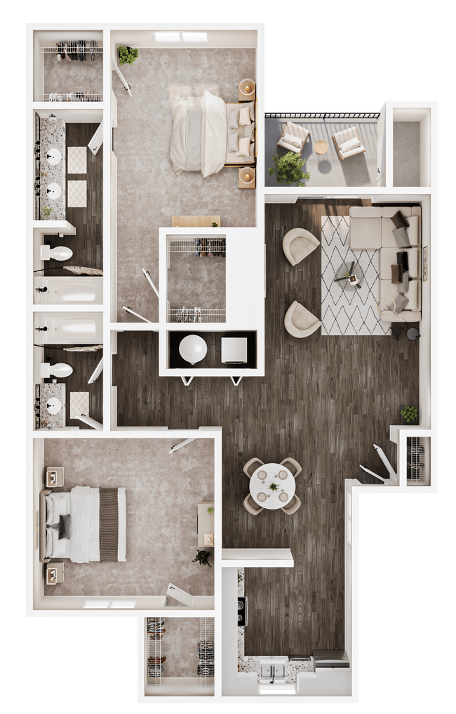 Two Bedroom B2 1703 floor plan